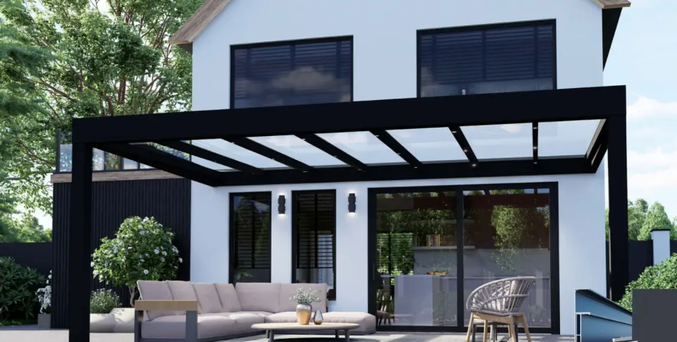 Diamond Cube veranda at a white house